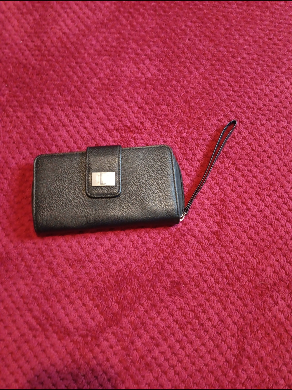 Black Leather Wristlet Wallet